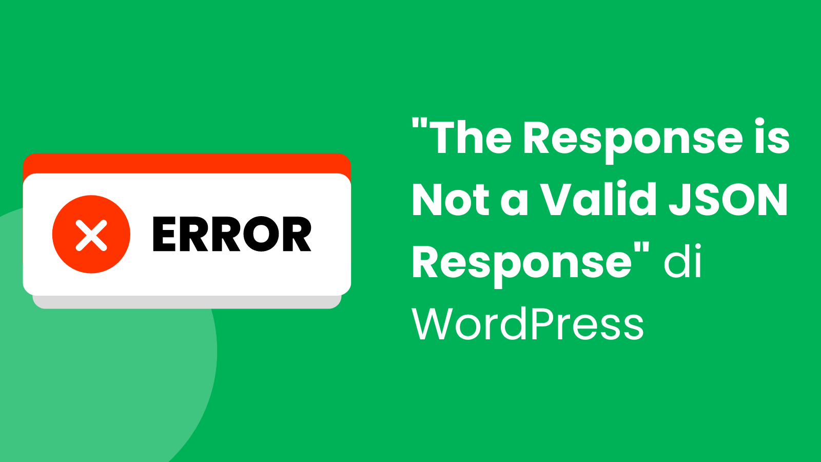 The Response is Not a Valid JSON Response